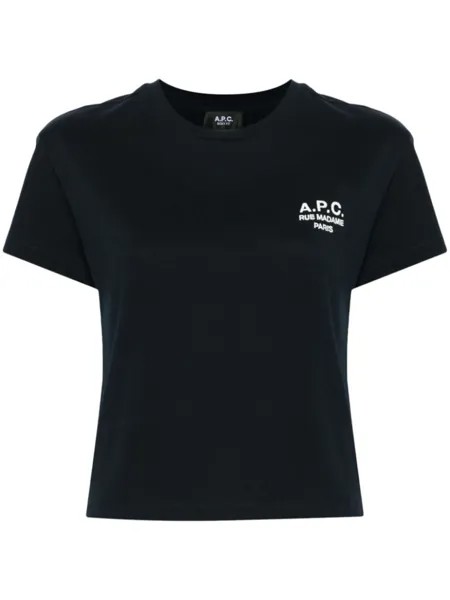 A.P.C. футболка с вышитым логотипом, синий