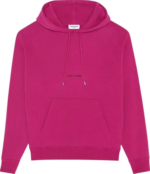 Толстовка Saint Laurent Logo Hooded Sweatshirt 'Fuchsia/Noir', розовый