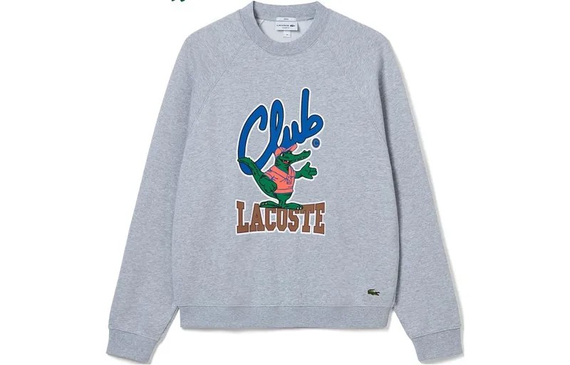 Толстовка унисекс серебристо-серая Lacoste, серый