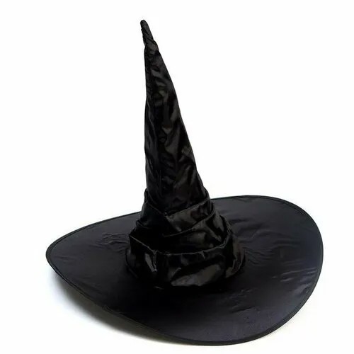 Шляпа «Ведьмочка» драпированная, блестящая, чёрная (комплект из 3 шт)