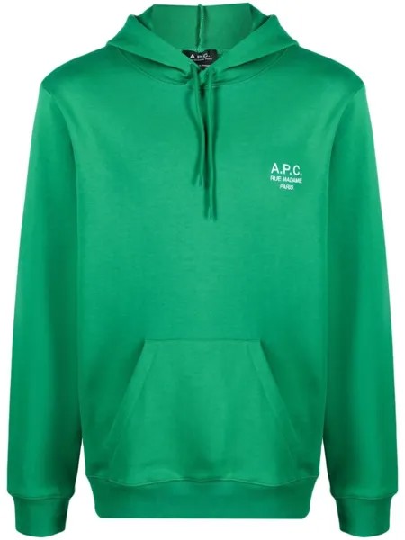 A.P.C. худи Marvin с логотипом, зеленый