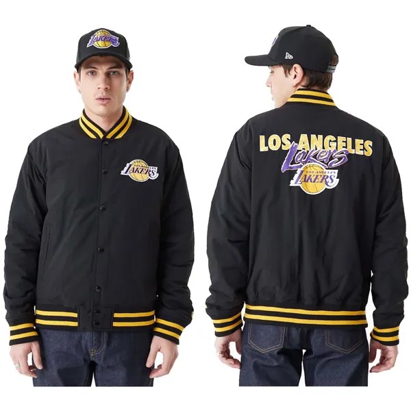 Куртка New Era Team Script BP Los Angeles Lakers bomber, черный
