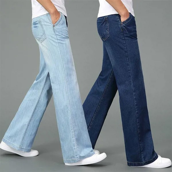 Мужские брюки-колокольчики Джинсы 60-х 70-х годов Блики Джинсовые брюки Винтаж Ретро Широкие брюки Slim Fit