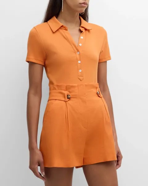 Футболка-поло с короткими рукавами Kearney Veronica Beard, цвет Orange