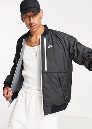 Двусторонний утепленный бомбер черного/серого цвета Nike Legacy Therma-FIT-Черный цвет