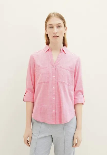 Блузка-рубашка TOM TAILOR, цвет carmine pink