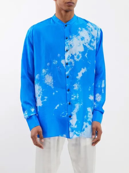 Рубашка kalisto из шелка хаботай, окрашенная в цвет шибори Delos, синий