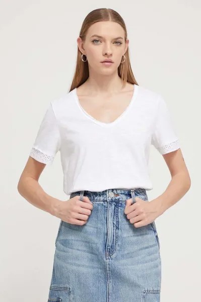 Футболка из хлопка DAMASCO Desigual, белый