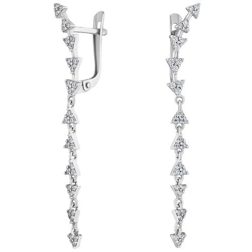 Серьги Ювелир Карат, серебро, 925 проба, фианит, серебряный