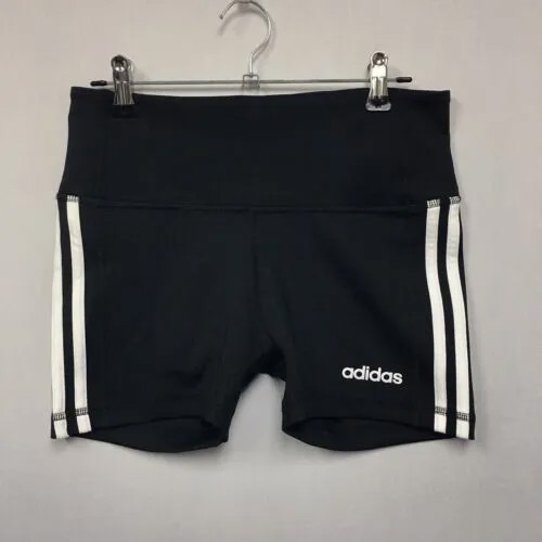 Женские шорты Adidas Climalite с 3 полосками, размер S, маленькие активные штаны, черные #751