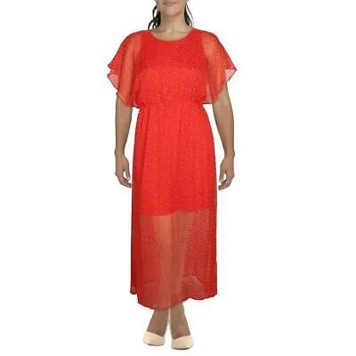 Женское красное шифоновое длинное платье макси с принтом Vero Moda 46 BHFO 3191