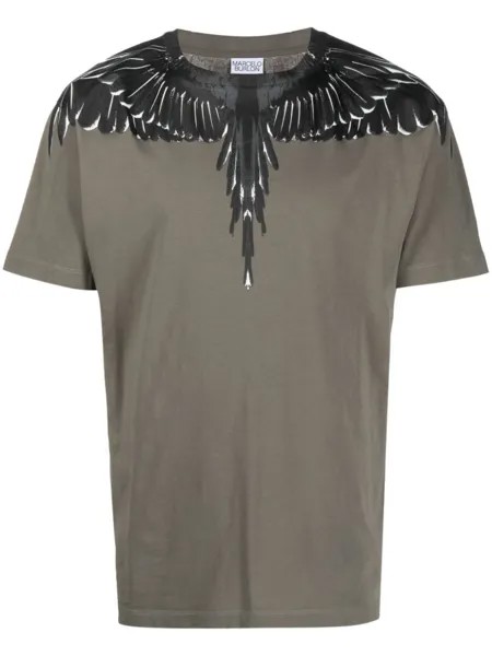Marcelo Burlon County of Milan футболка с принтом Icon Wings, зеленый