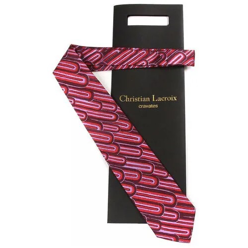 Галстук Christian Lacroix, натуральный шелк, широкий, для мужчин, красный