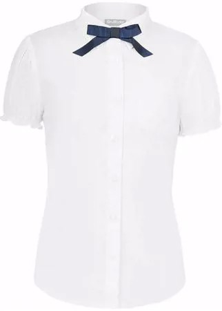 Белая приталенная блузка Gulliver, размер 164*80*66, цвет белый