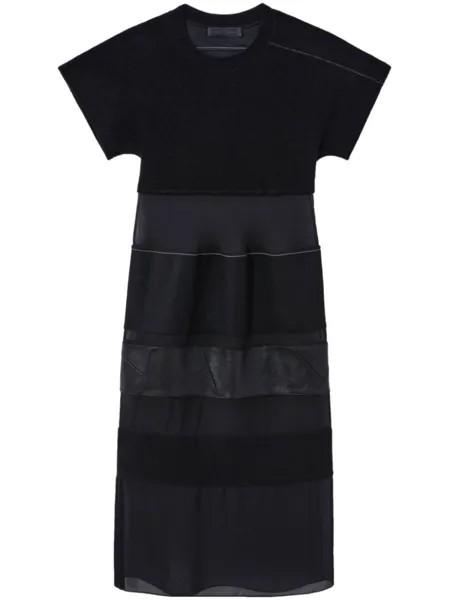 Proenza Schouler panelled wool-blend midi dress, черный