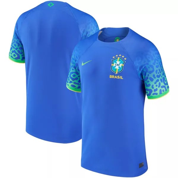 Мужская синяя реплика пустой футболки сборной Бразилии 2022/23 на выезде Breathe Stadium Nike