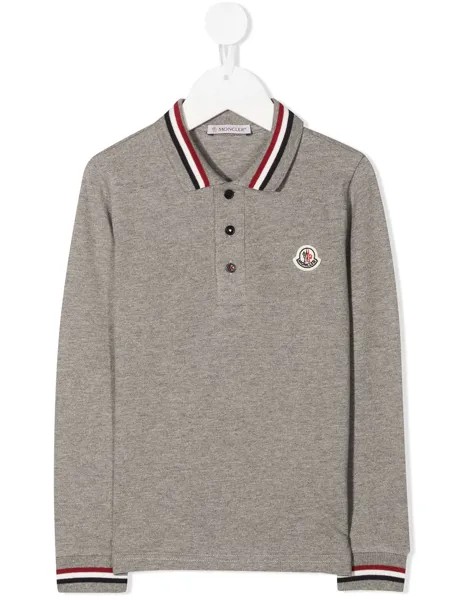 Moncler Enfant рубашка поло с вышитым логотипом