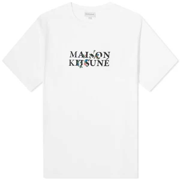 Maison Kitsune Maison Kistune Футболка оверсайз с цветами, белый