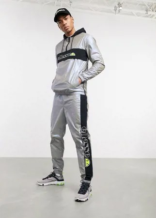 Серые спортивные брюки со светоотражающей отделкой ellesse x Smiley Ranieri-Серый