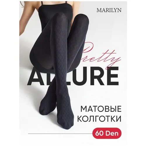 Колготки  Marilyn Allure W05, 60 den, с ластовицей, черный