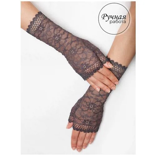 Митенки  Nadia Piskun, размер 7, серый
