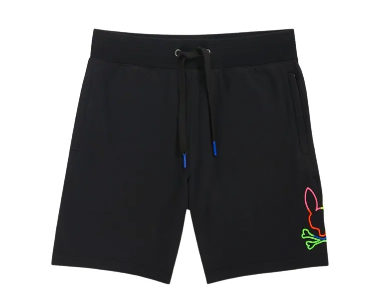 Мужские шорты Psycho Bunny Leo Bunny черные/неоновые разноцветные B6R217S1FT-BLK, черный
