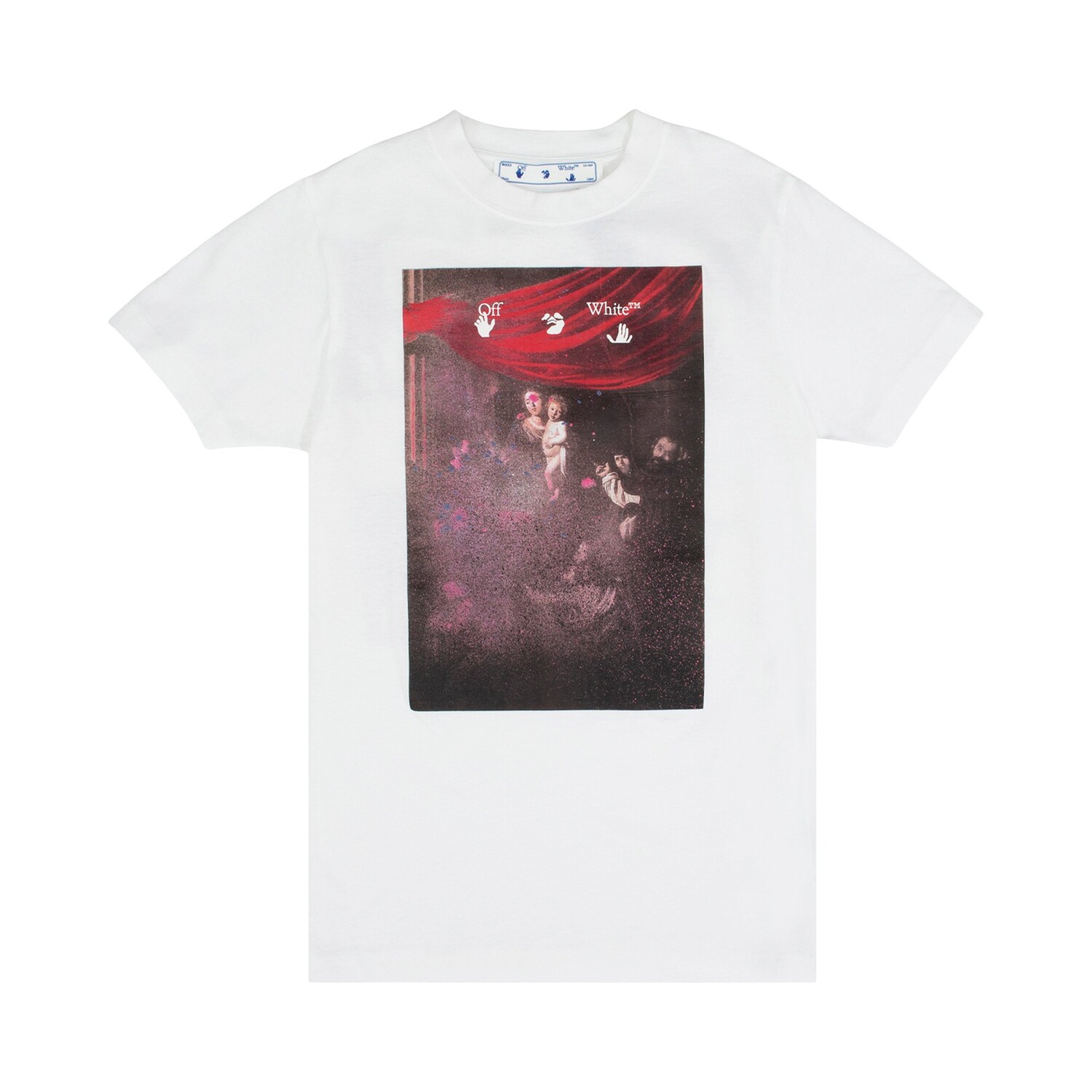 Узкая футболка Off-White Caravaggio с напылением, Белая