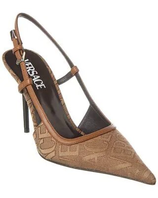 Женские туфли Versace с кожаной отделкой, бежевый 38