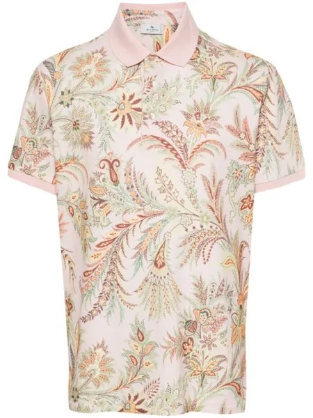 ETRO рубашка поло с цветочным принтом, розовый