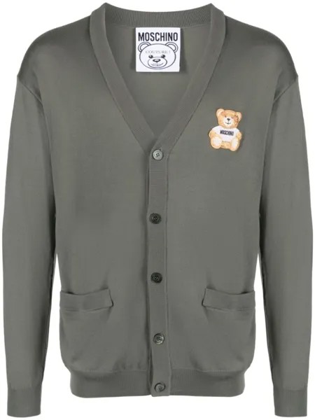 Moschino кардиган Teddy Bear из вирджинской шерсти, зеленый