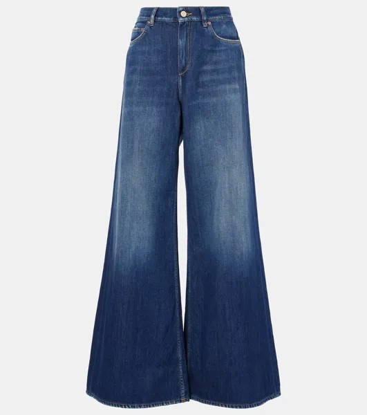Романтичные расклешенные джинсы широкого кроя Dorothee Schumacher, цвет blue indigo