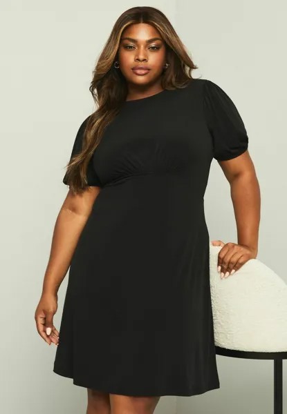 Платье из джерси Puff Sleeve Curve Lipsy, черное