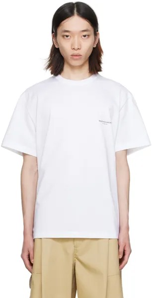 Белая футболка с квадратной этикеткой Wooyoungmi