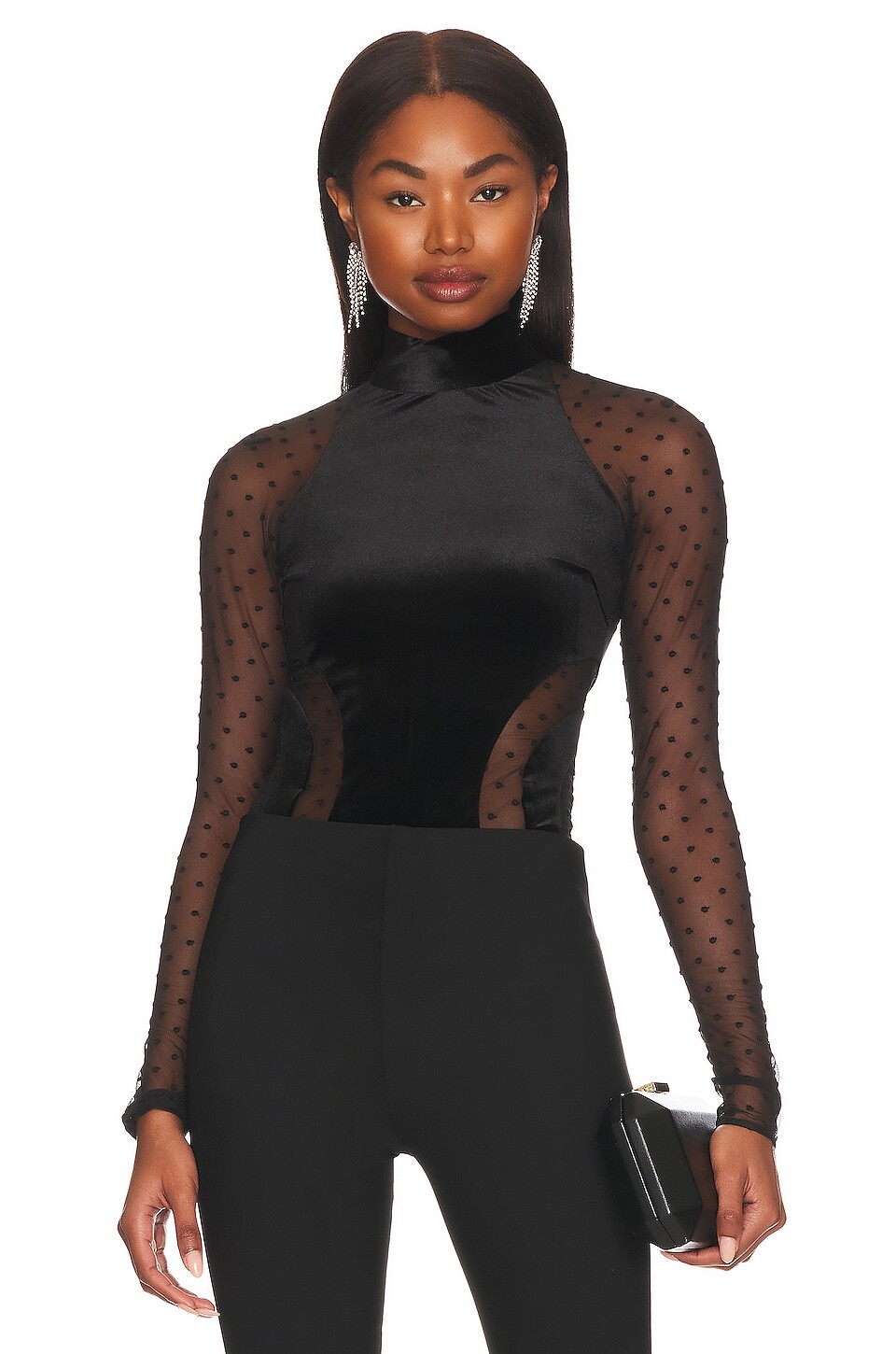 Боди fleur du mal Velvet And Mesh, черный