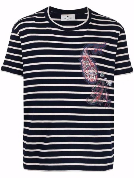 ETRO striped paisley-print T-shirt