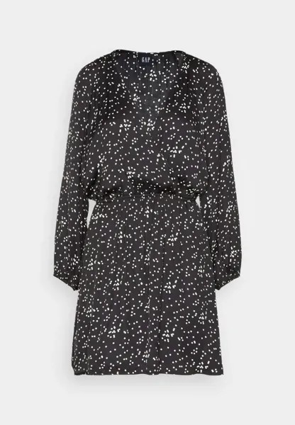 Платье Gap Wrap Mini Summer, черный