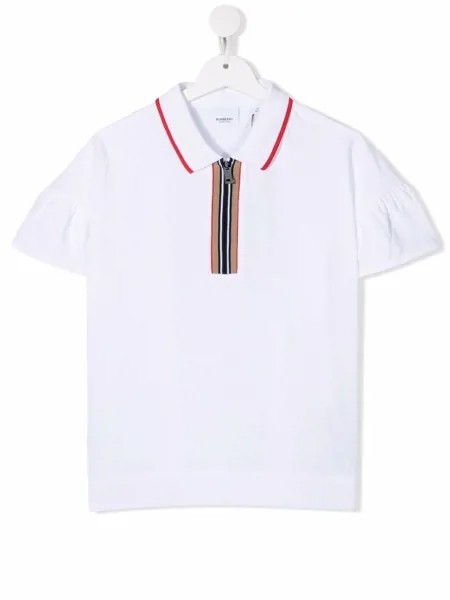 Burberry Kids рубашка поло с отделкой Icon Stripe