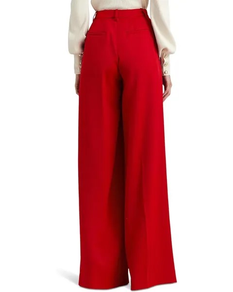 Брюки LAUREN Ralph Lauren Pleated Satin Crepe Wide-Leg Pants, цвет Martin Red