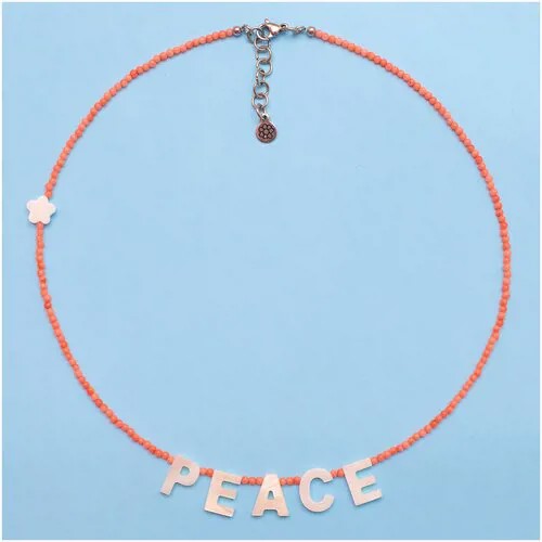 Бусы MORE COLORS, перламутр, коралл, бисер, длина 43 см, коралловый