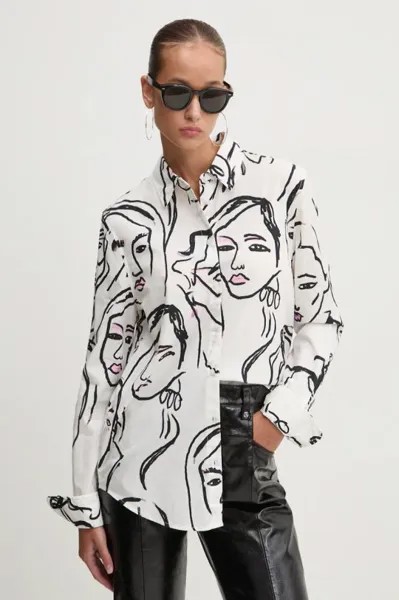 Рубашка FACES из хлопка Desigual, белый
