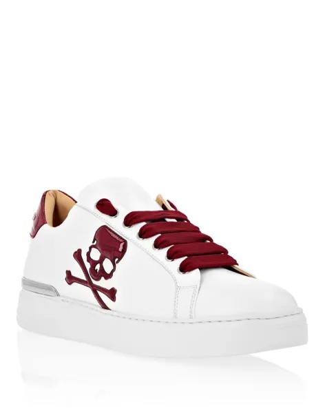 Кроссовки Lo-Top Skull&Bones Philipp Plein, цвет White / Red