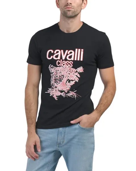 Футболка с логотипом Cavalli Class, черный
