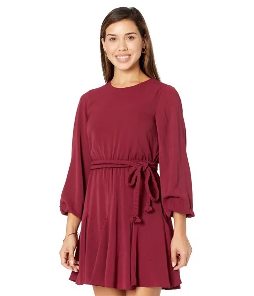 Платье Sage, Long Sleeve Pleated Mini Dress