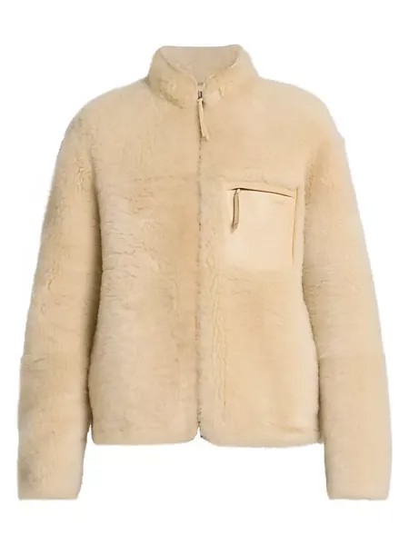 Куртка из овчины на молнии спереди Jil Sander, цвет medium beige