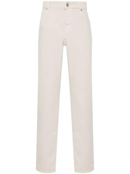 Brunello Cucinelli узкие джинсы, нейтральный цвет