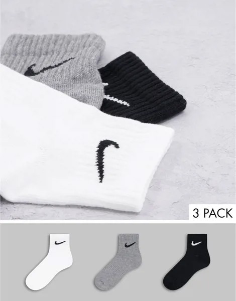 3 пары носков до щиколотки разных цветов Nike Training-Разноцветный