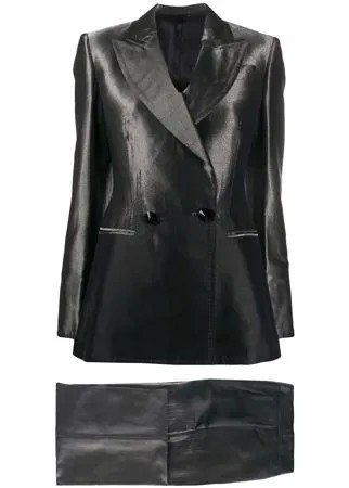 Gianfranco Ferré Pre-Owned костюм-двойка 1990-х годов с эффектом металлик