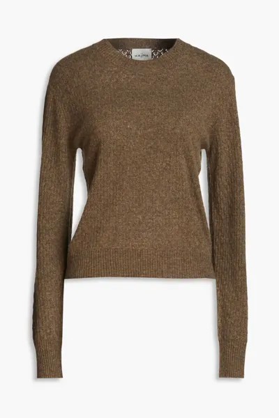 Меланжевый кашемировый свитер Le Kasha, серо-коричневый