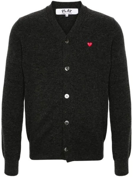 Comme Des Garçons Play шерстяной кардиган с нашивкой, серый