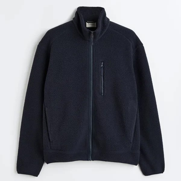 Флисовая спортивная куртка H&M Move Color-block, темно-синий/коричневый